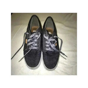 Mens Dark Gray Canvas VANS With Leather Back